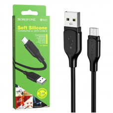 Кабель BOROFONE BX42 USB to Type-C 3A, 1m, silicone, TPE connectors, Чорний