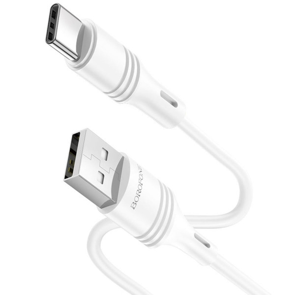 Кабель BOROFONE BX43 USB to Type-C 3A, 1m, PVC, PVC connectors, Білий
