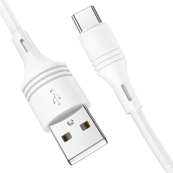 Кабель BOROFONE BX43 USB to Type-C 3A, 1m, PVC, PVC connectors, Білий