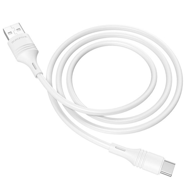 Кабель BOROFONE BX43 USB to Type-C 3A, 1m, PVC, PVC connectors, Білий