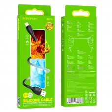 Кабель BOROFONE BX86 Advantage silicone charging data cable for iP Black (6974443388787)