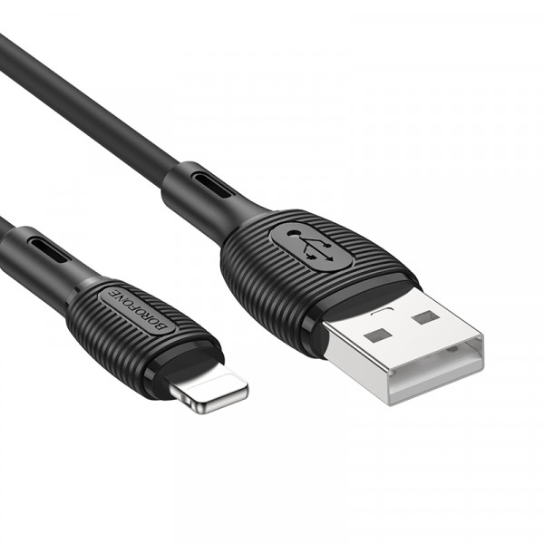 Кабель BOROFONE BX86 Advantage silicone charging data cable for iP Black (6974443388787)