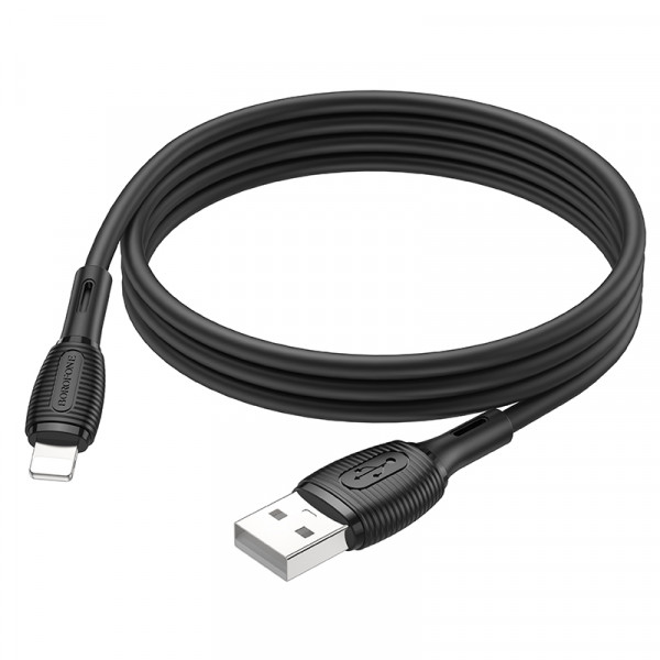 Кабель BOROFONE BX86 Advantage silicone charging data cable for iP Black (6974443388787)