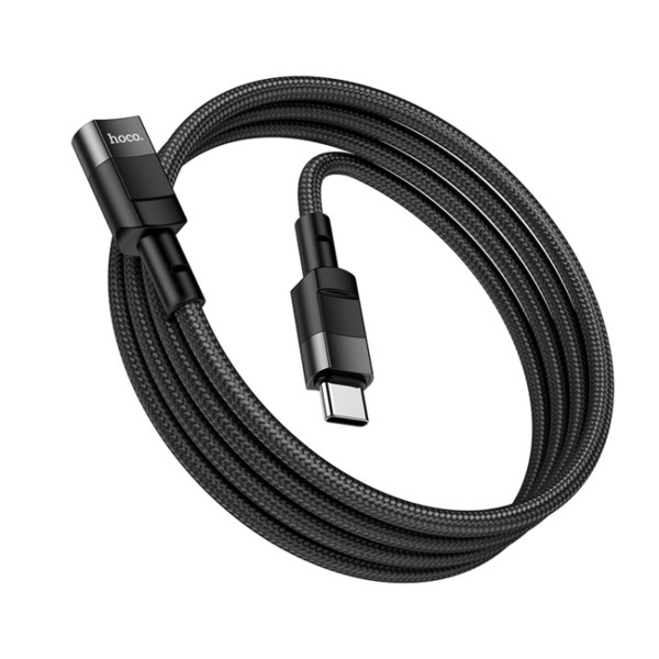 Кабель HOCO U107 Type-C Male to Type-C Female USB2.0 extension cable(L=1.2m) Black