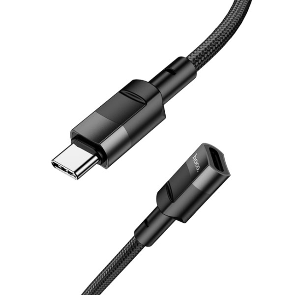 Кабель HOCO U107 Type-C Male to Type-C Female USB2.0 extension cable(L=1.2m) Black