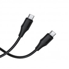 Кабель HOCO X124 Bien 60W silicone charging data cable C to C Black (6942007664448)
