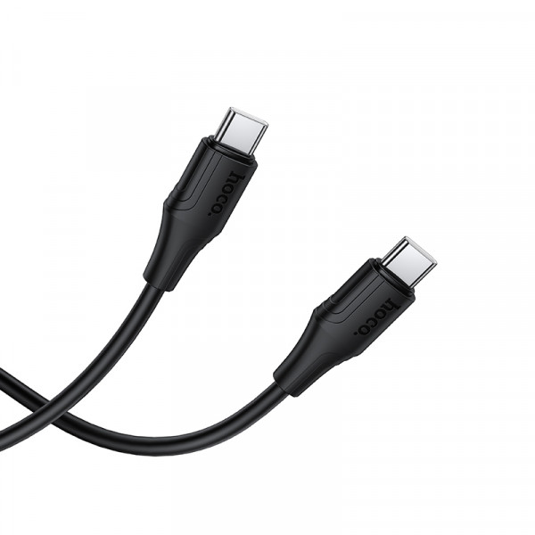 Кабель HOCO X124 Bien 60W silicone charging data cable C to C Black (6942007664448)