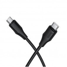 Кабель HOCO X124 Bien 60W silicone charging data cable C to C Black (6942007664448)