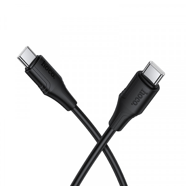 Кабель HOCO X124 Bien 60W silicone charging data cable C to C Black (6942007664448)