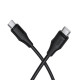 Кабель HOCO X124 Bien 60W silicone charging data cable C to C Black (6942007664448)