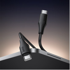 Кабель HOCO X124 Bien 60W silicone charging data cable C to C Black (6942007664448)
