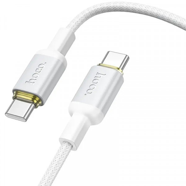 Кабель HOCO X128 Benefit charging data cable C to C White (6942007681124)