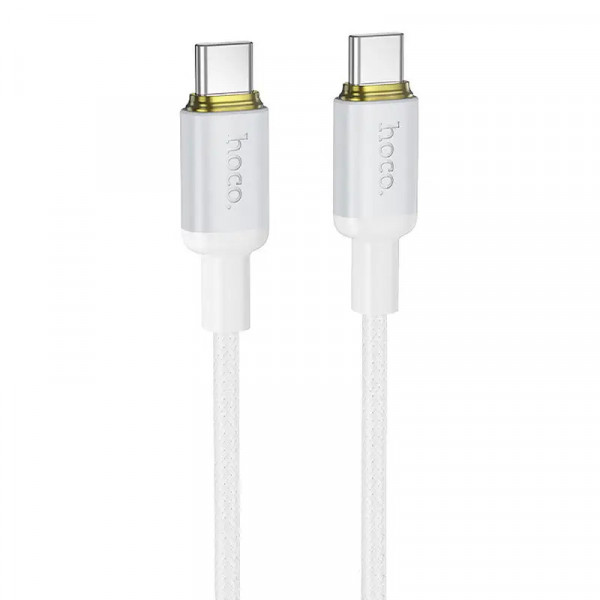 Кабель HOCO X128 Benefit charging data cable C to C White (6942007681124)