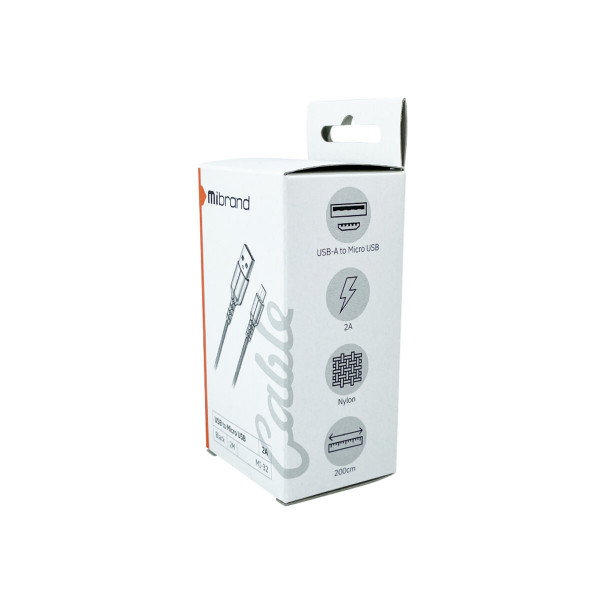Кабель Mibrand MI-32 Nylon Charging Line USB for Micro 2A 2m Black