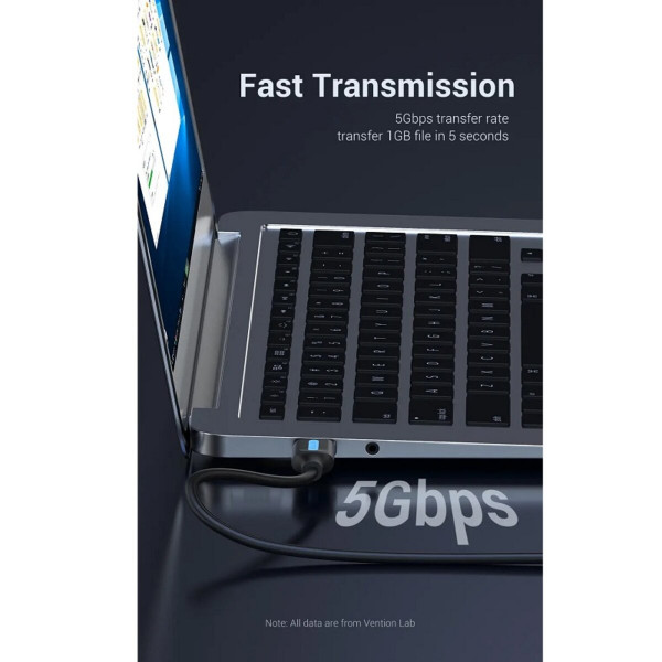 Кабель-подовжувач Vention USB 3.0 A Male to A Male Cable 0.5M Чорний PVC Type (CONBD)