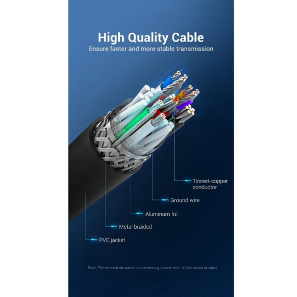 Кабель-подовжувач Vention USB 3.0 A Male to A Male Cable 0.5M Чорний PVC Type (CONBD)