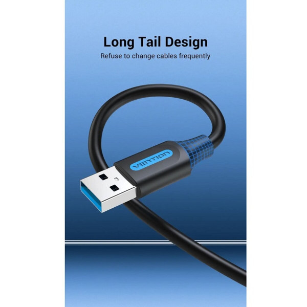 Кабель-подовжувач Vention USB 3.0 A Male to A Male Cable 0.5M Чорний PVC Type (CONBD)