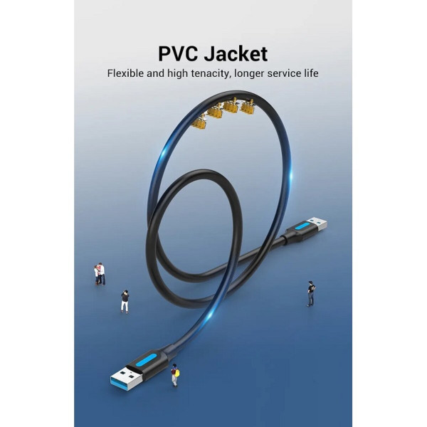 Кабель-подовжувач Vention USB 3.0 A Male to A Male Cable 0.5M Чорний PVC Type (CONBD)