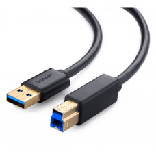 Кабель UGREEN US210 USB 3.0 AM to BM Print Cable 2m (Чорний）(UGR-10372)