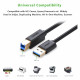 Кабель UGREEN US210 USB 3.0 AM to BM Print Cable 2m (Чорний）(UGR-10372)