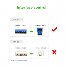 Кабель UGREEN US210 USB 3.0 AM to BM Print Cable 2m (Чорний）(UGR-10372)