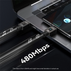 Кабель Usams US-SJ684 Type-C TO Type-C 100W 1.2m black