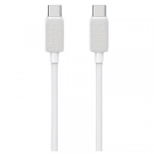 Кабель Usams US-SJ696 60W Striped Data Cable Type-C To Type-C-KY Series 2M білий