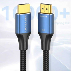 Кабель Vention Cotton Braided HDMI-A Male to Male HD v2.1 Cable 8K 2M Блакитний Aluminum Alloy Type (ALGLH)