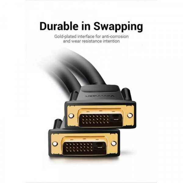 Кабель Vention DVI(24+1) Male to Male Cable 1.5M Black (EAABG)