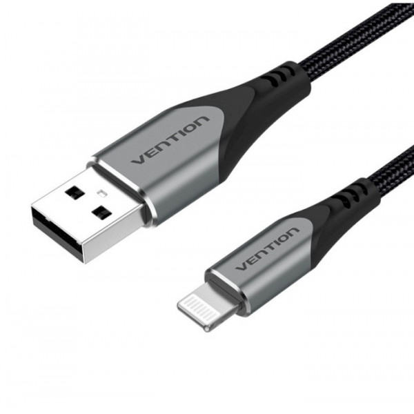 Кабель Vention USB 2.0 A to Lightning Cable 2M Gray Aluminum Alloy Type (LABHH)