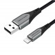 Кабель Vention USB 2.0 A to Lightning Cable 2M Gray Aluminum Alloy Type (LABHH)