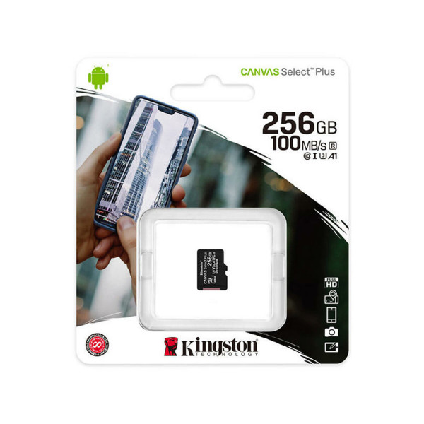 Карта пам'яті microSDXC (UHS-1) Kingston Canvas Select Plus 256Gb class 10 А1 (R-100MB/s)