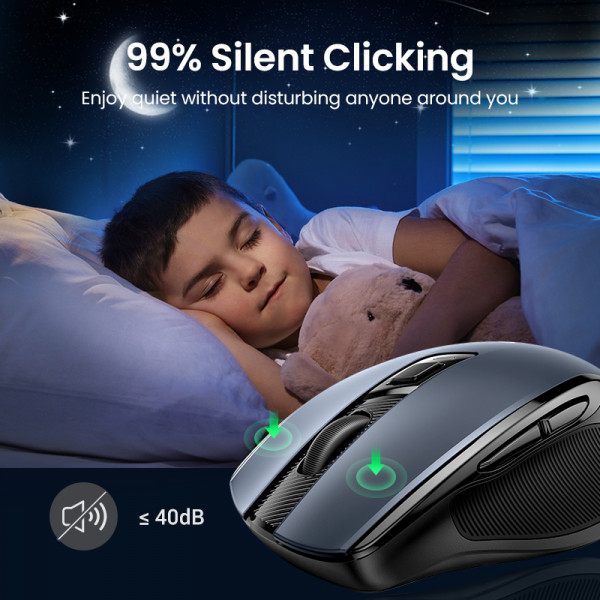 Маніпулятор миша бездротова UGREEN MU006 Ergonomic Wireless Mouse Black (UGR-90855)