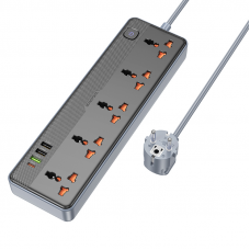 Мережевий подовжувач BOROFONE BAC5A Lord 5 position socket(PD20W/1C3A)(EU) Чорний