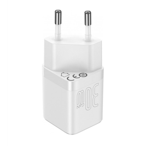 Мережевий зарядний пристрій Baseus GAN3 Fast Charger 1C 30W EU White