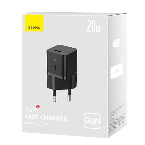 Мережевий зарядний пристрій Baseus GaN5 Fast Charger(mini) 1C 20W EU Чорний