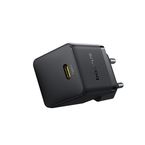Мережевий зарядний пристрій Baseus Palm Fast Charger 1C 30W EU Cluster Black(With: Baseus Mini White Cable Type-C to Type-C 60W(20V/3A) 1m Cluster Bla