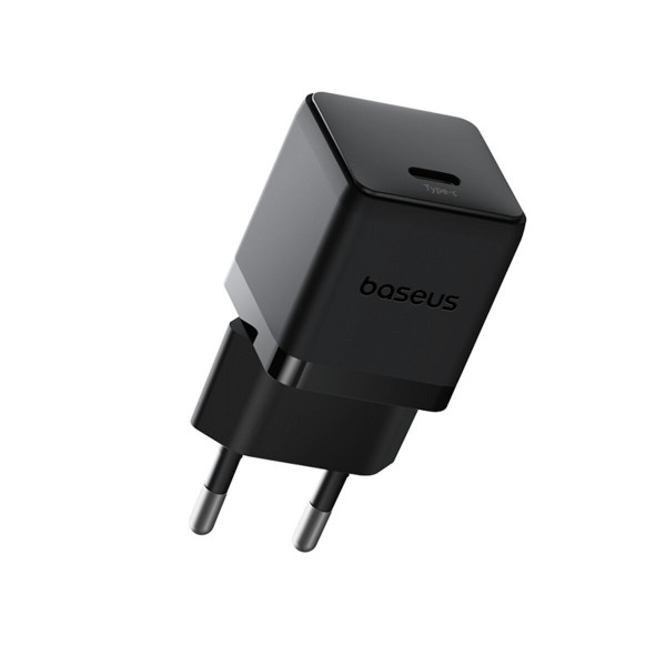 Мережевий зарядний пристрій Baseus Palm Fast Charger 1C 30W EU Cluster Black(With: Baseus Mini White Cable Type-C to Type-C 60W(20V/3A) 1m Cluster Bla