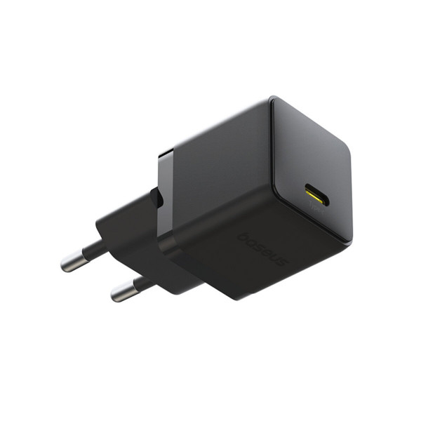Мережевий зарядний пристрій Baseus Palm Fast Charger 1C 30W EU Cluster Black(With: Baseus Mini White Cable Type-C to Type-C 60W(20V/3A) 1m Cluster Bla