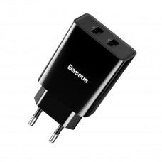 Мережевий зарядний пристрій Baseus Speed Mini Dual U Charger 10.5W Чорний