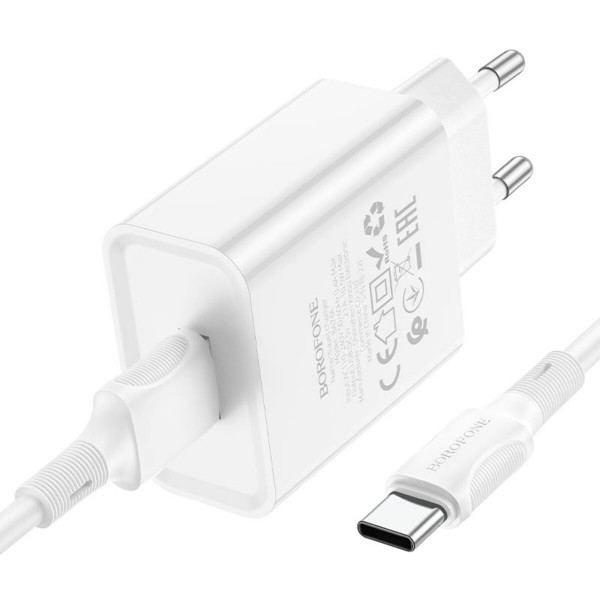 Мережевий зарядний пристрій BOROFONE BA74A Aspirer single port charger set(Type-C) Білий