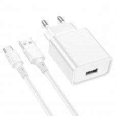 Мережевий зарядний пристрій BOROFONE BA74A Aspirer single port charger set(Type-C) Білий