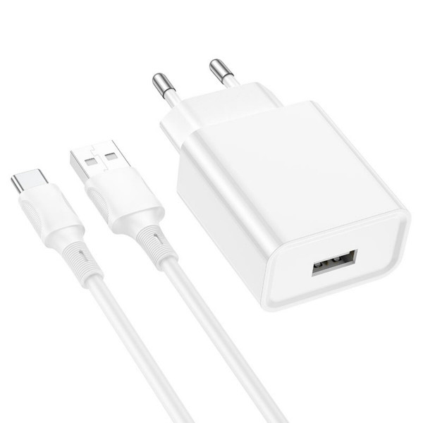Мережевий зарядний пристрій BOROFONE BA74A Aspirer single port charger set(Type-C) Білий
