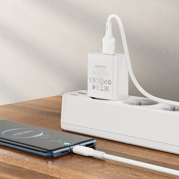 Мережевий зарядний пристрій BOROFONE BA74A Aspirer single port charger set(Type-C) Білий