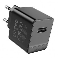 Мережевий зарядний пристрій BOROFONE BAS11A Erudite single port charger (EU) Black (6941991104596)
