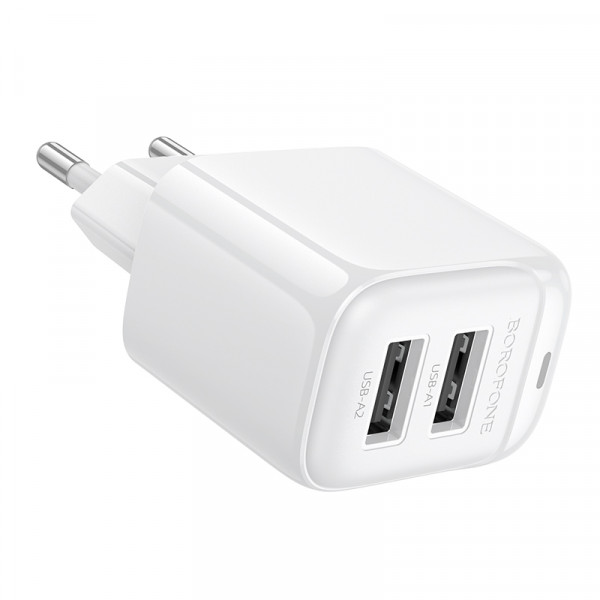 Мережевий зарядний пристрій BOROFONE BAS41A Potential dual-port charger White (6941991113741)