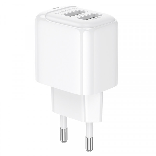 Мережевий зарядний пристрій BOROFONE BAS41A Potential dual-port charger White (6941991113741)