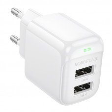 Мережевий зарядний пристрій BOROFONE BAS41A Potential dual-port charger White (6941991113741)