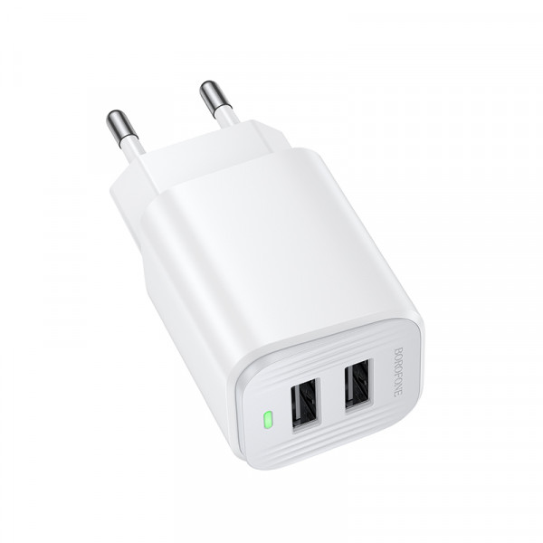 Мережевий зарядний пристрій BOROFONE BAS81A Star dual-port charger (EU) White (6941991126635)
