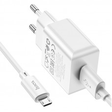 Мережевий зарядний пристрій HOCO C106A Leisure single port charger set(Micro) 10.5W White (6931474783905)